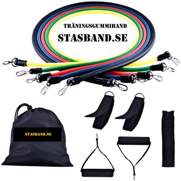 Träningsgummiband set + Ben och Armlindor fraktfritt